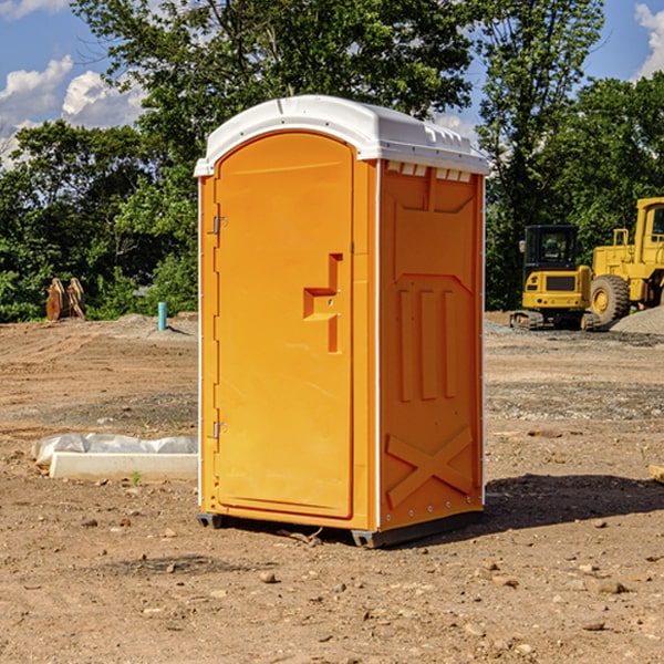 how often are the porta potties cleaned and serviced during a rental period in Rinard IA